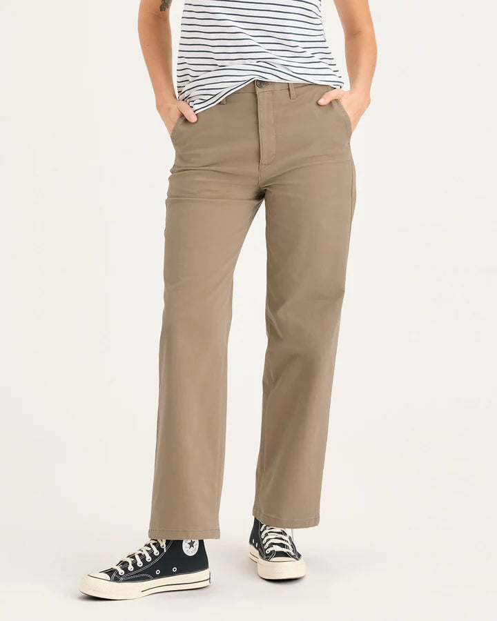High-Rise Stretch Straight-Leg Recycled Cotton Chinos